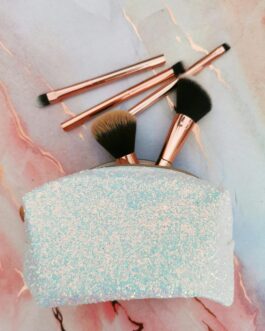 ND Glam Shimmer Makeup Bag with Rose Gold Brush Set